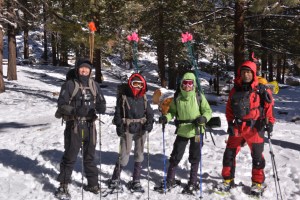 4 snowshoers, Left to right: Raul and Joann Loo, Adi and myself