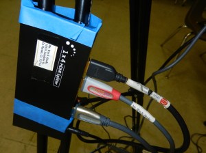 attached to leading tripod leg