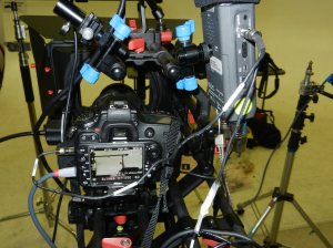illustrating Sescom cableconnections allowing dual audio capture and headphone monitoring
