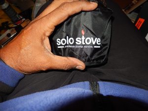 Solo wood stove in carry bag