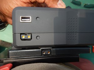 Battery on rear V-plate attached to the rig via 15mm rods