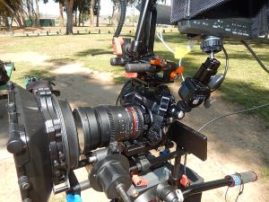 with 35mm T1.5 Rokinon EF cine lens