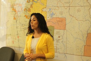 Melissa Wichnell discussing Visalia, CA emergency planning for water distribution